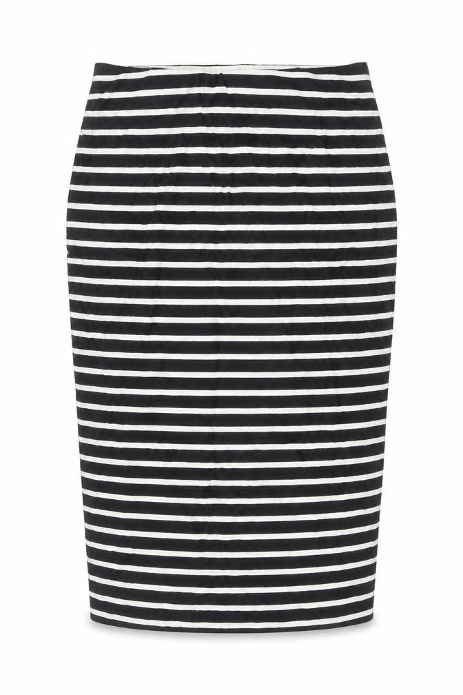 Marks and Spencer Women Black Striped Pencil Skirt Size 10
