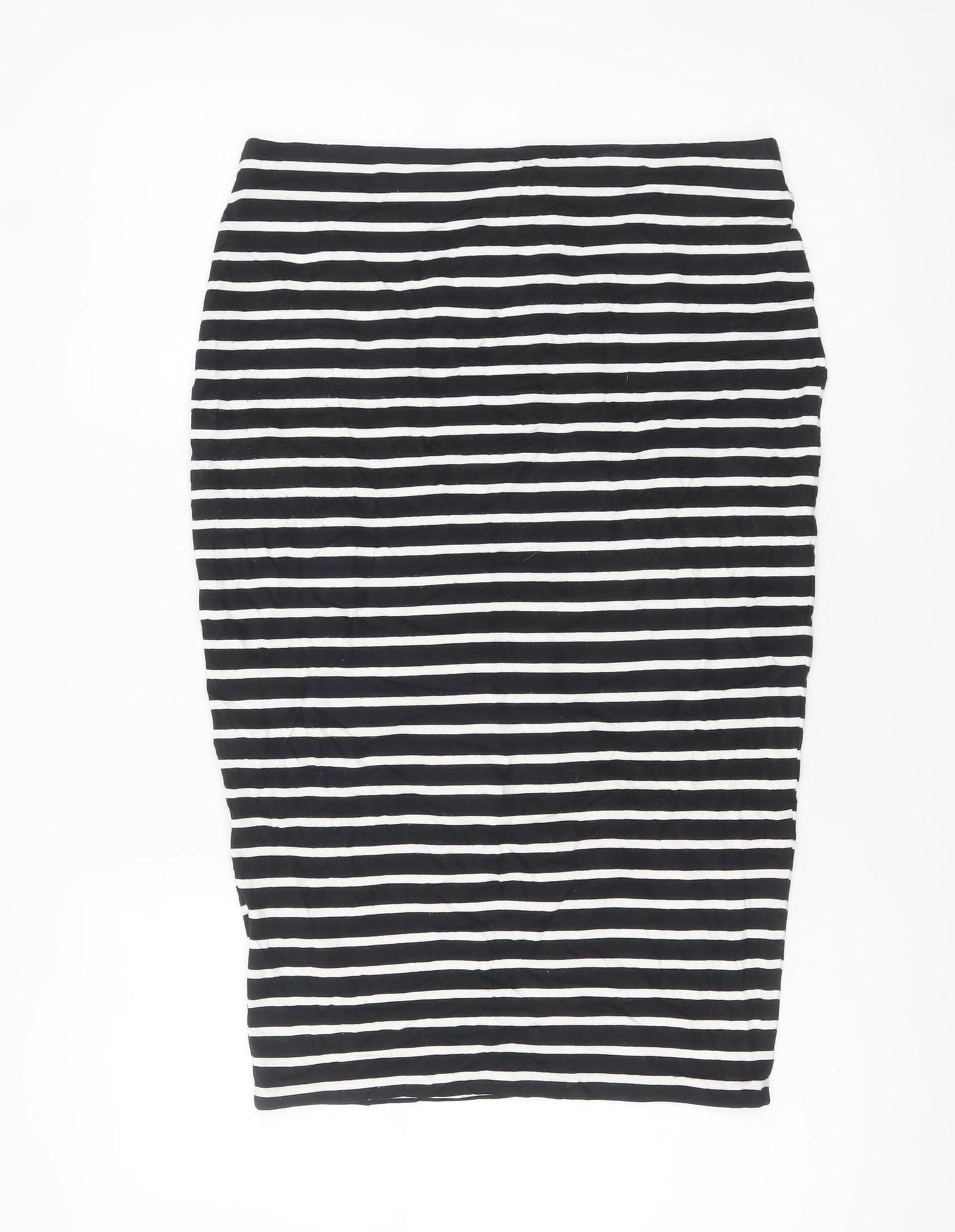 Marks and Spencer Women Black Striped Pencil Skirt Size 10