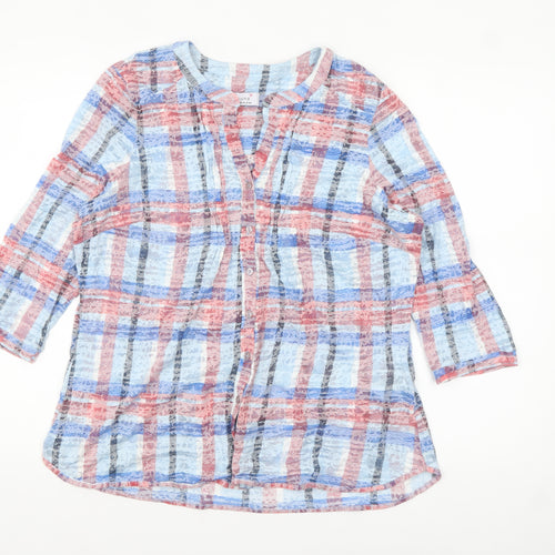 Marks and Spencer Women's Multicoloured Check Tunic Blouse UK 16