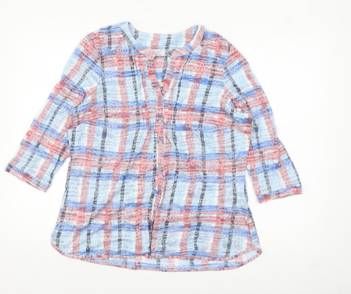 Marks and Spencer Women's Multicoloured Check Tunic Blouse UK 16
