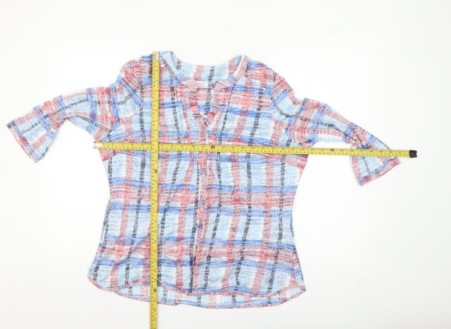 Marks and Spencer Women's Multicoloured Check Tunic Blouse UK 16