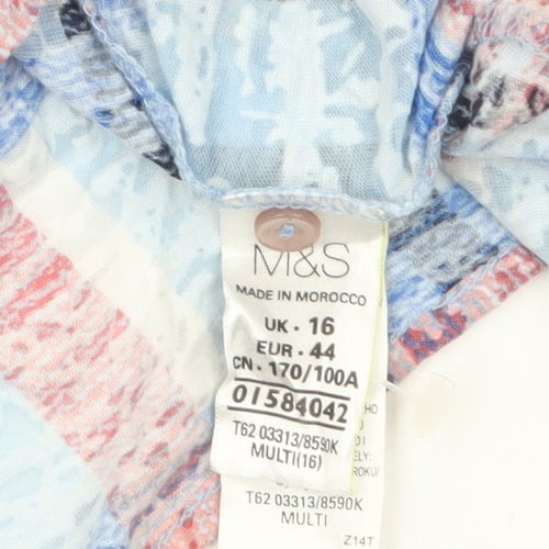Marks and Spencer Women's Multicoloured Check Tunic Blouse UK 16
