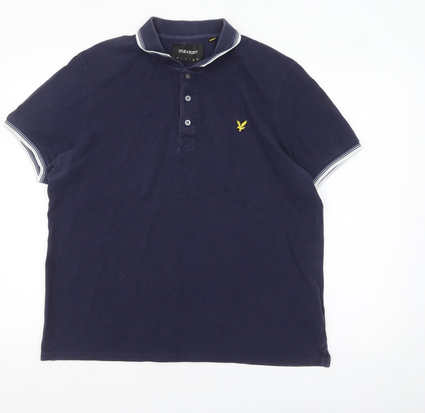Lyle & Scott Men's Blue XL Cotton Polo Shirt Classic Logo Style