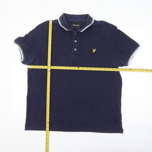 Lyle & Scott Men's Blue XL Cotton Polo Shirt Classic Logo Style