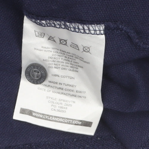 Lyle & Scott Men's Blue XL Cotton Polo Shirt Classic Logo Style