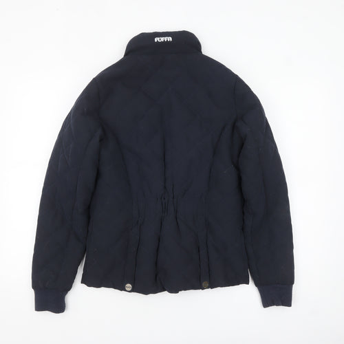 Puffa Women's Blue Quilted Puffer Jacket Size 8 Full Zip Warm