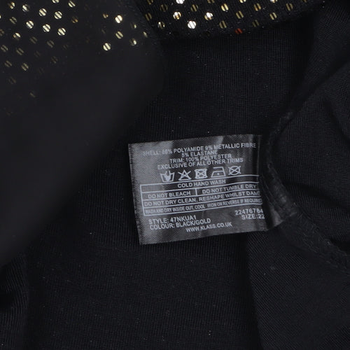 Klass Womens Black Sequin Tunic Blouse Size 22 Party Top