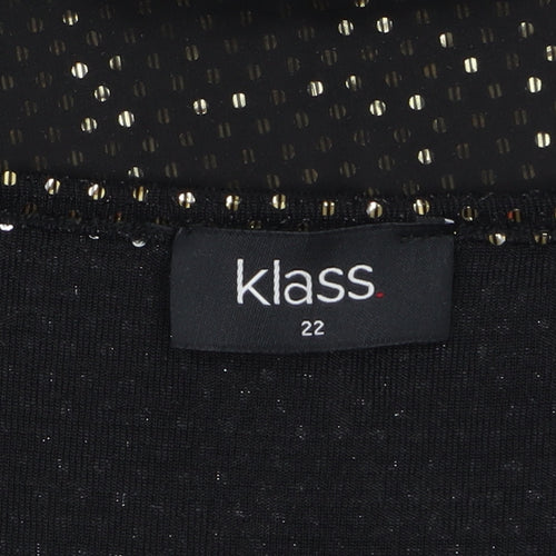 Klass Womens Black Sequin Tunic Blouse Size 22 Party Top