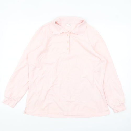 Damart Women's Pink Collared Long Sleeve Polo Shirt UK L 18/20