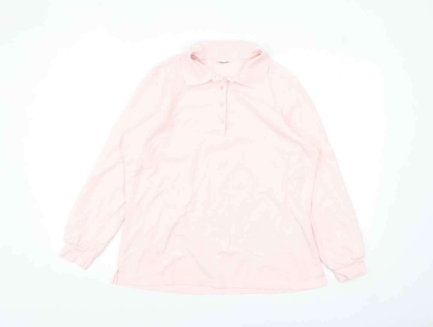 Damart Women's Pink Collared Long Sleeve Polo Shirt UK L 18/20