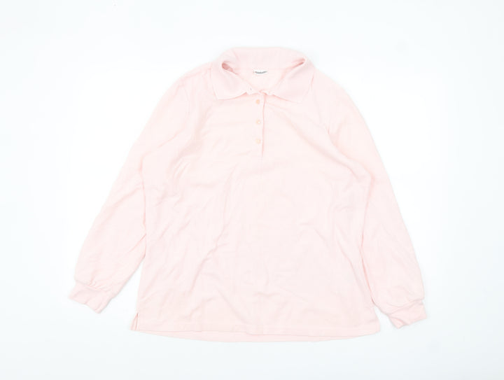Damart Women's Pink Collared Long Sleeve Polo Shirt UK L 18/20
