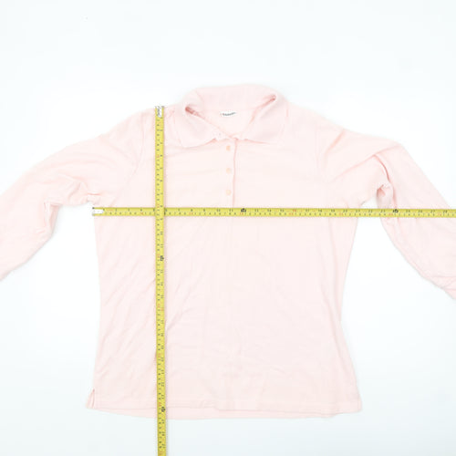 Damart Women's Pink Collared Long Sleeve Polo Shirt UK L 18/20