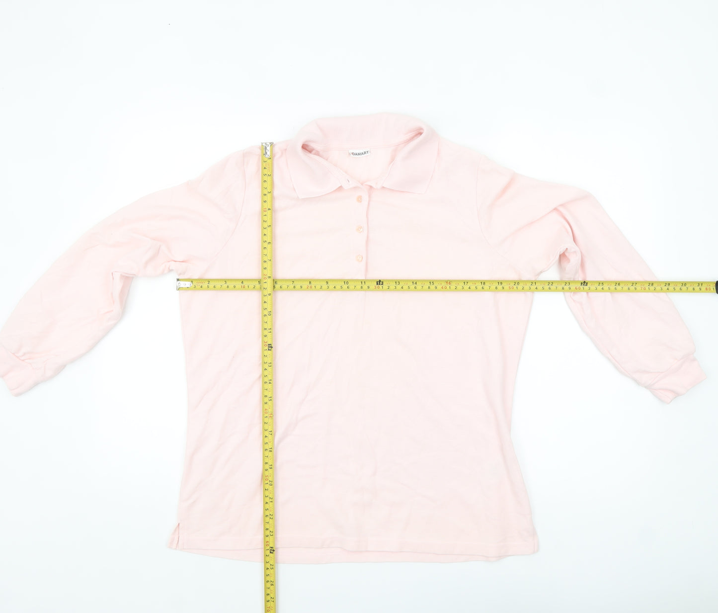 Damart Women's Pink Collared Long Sleeve Polo Shirt UK L 18/20
