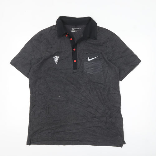 Nike Golf Dri-FIT Grey Men's L Polo Shirt Short Sleeve Logo
