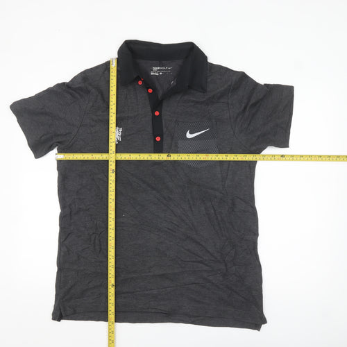 Nike Golf Dri-FIT Grey Men's L Polo Shirt Short Sleeve Logo