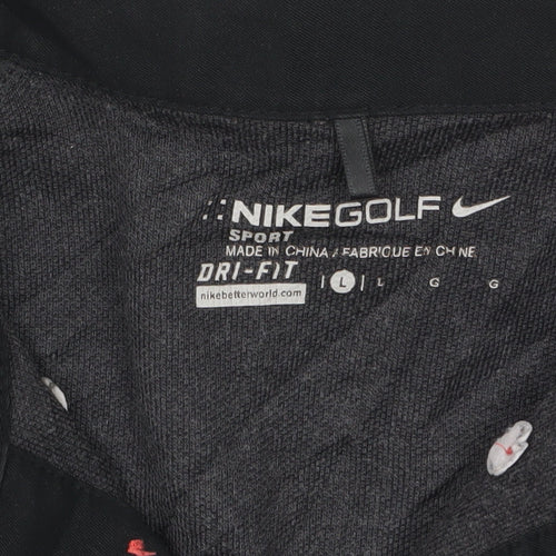 Nike Golf Dri-FIT Grey Men's L Polo Shirt Short Sleeve Logo
