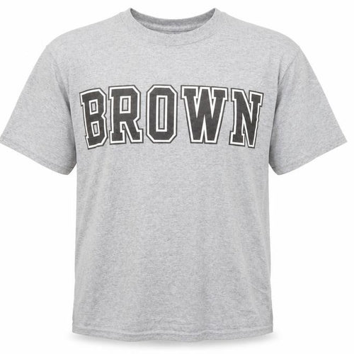 Champion Men's Grey Crew Neck Brown University Graphic T-Shirt Size S