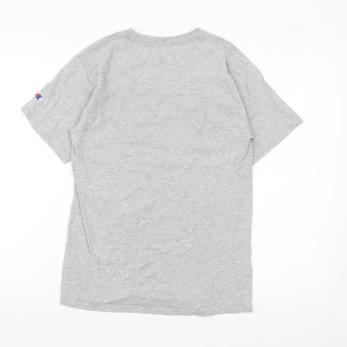 Champion Men's Grey Crew Neck Brown University Graphic T-Shirt Size S