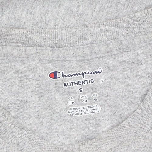 Champion Men's Grey Crew Neck Brown University Graphic T-Shirt Size S