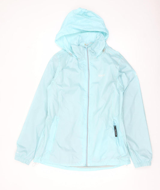 Regatta Women Blue Waterproof Hooded Rain Jacket Size 14