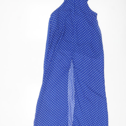 Nasty Gal Women's Blue Polka Dot Cut Out Slip Dress Size S