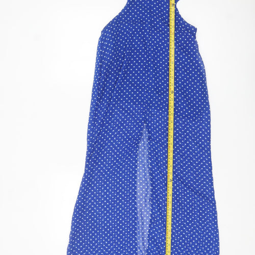 Nasty Gal Women's Blue Polka Dot Cut Out Slip Dress Size S