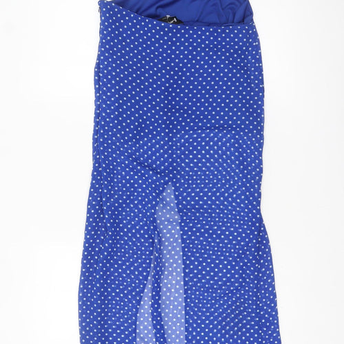 Nasty Gal Women's Blue Polka Dot Cut Out Slip Dress Size S