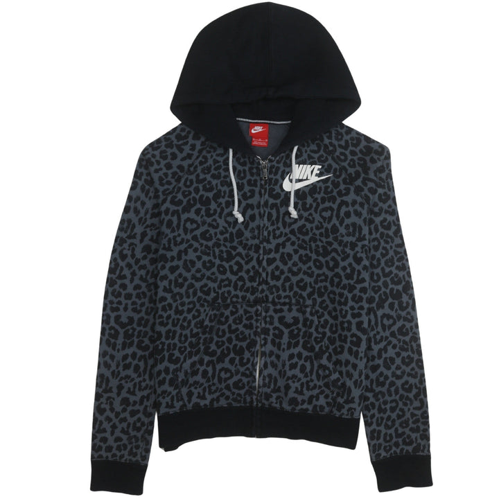Nike Womens Black Animal Print Full Zip Hoodie Size M