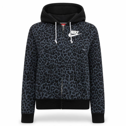 Nike Womens Black Animal Print Full Zip Hoodie Size M