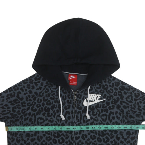 Nike Womens Black Animal Print Full Zip Hoodie Size M