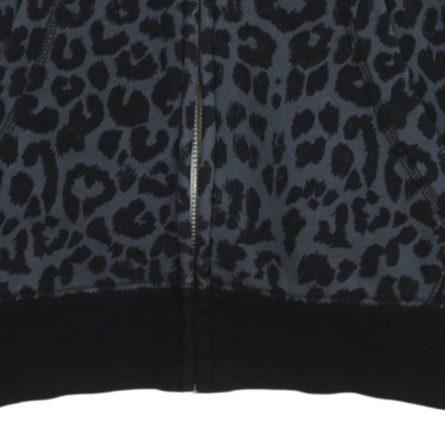 Nike Womens Black Animal Print Full Zip Hoodie Size M