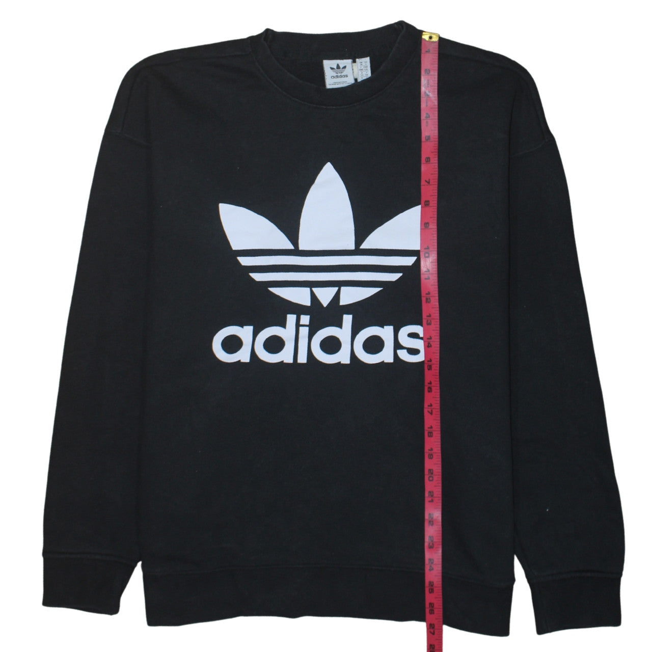 Adidas Womens Black Crew Neck Pullover Sweatshirt Size XL