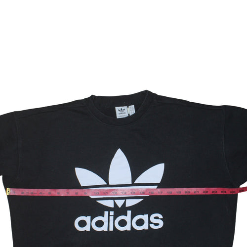Adidas Womens Black Crew Neck Pullover Sweatshirt Size XL