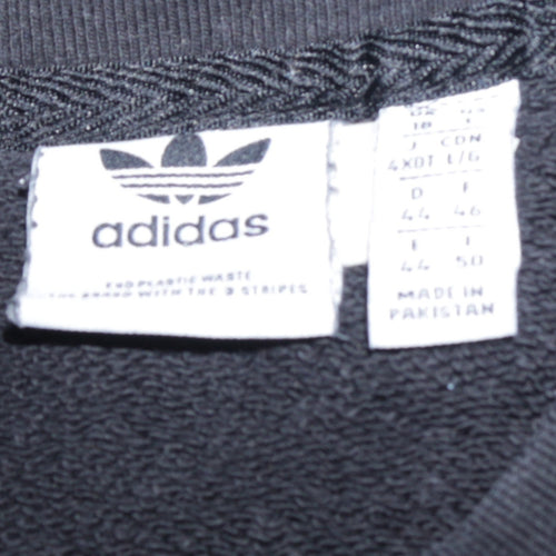 Adidas Womens Black Crew Neck Pullover Sweatshirt Size XL