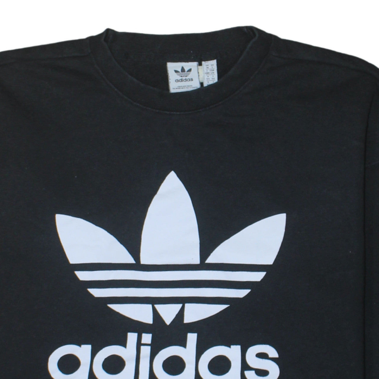 Adidas Womens Black Crew Neck Pullover Sweatshirt Size XL