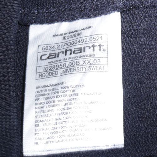 Carhartt Men's Black Small Pullover Hoodie Cotton Logo Sweatshirt