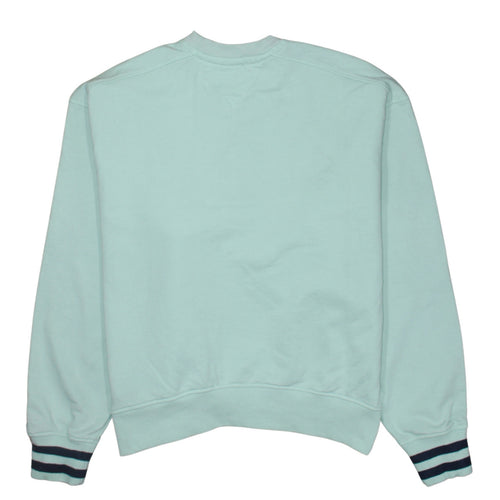 Tommy Jeans Womens Mint Green Small Pullover Sweatshirt Crew Neck Cotton