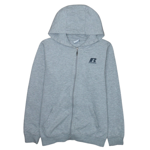 Russell Athletic Boys Grey Full Zip Hoodie 12-13 Years Fleece Sweatshirt
