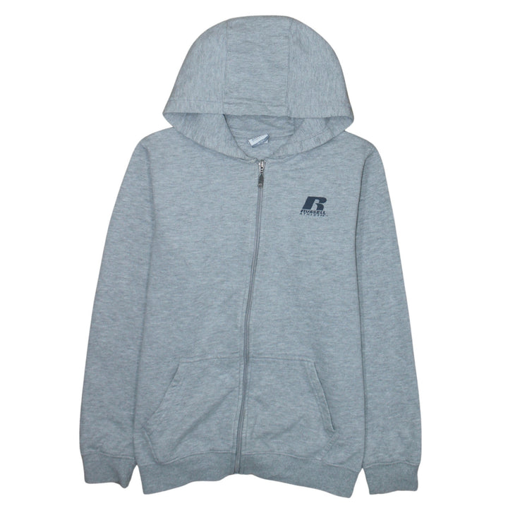 Russell Athletic Boys Grey Full Zip Hoodie 12-13 Years Fleece Sweatshirt