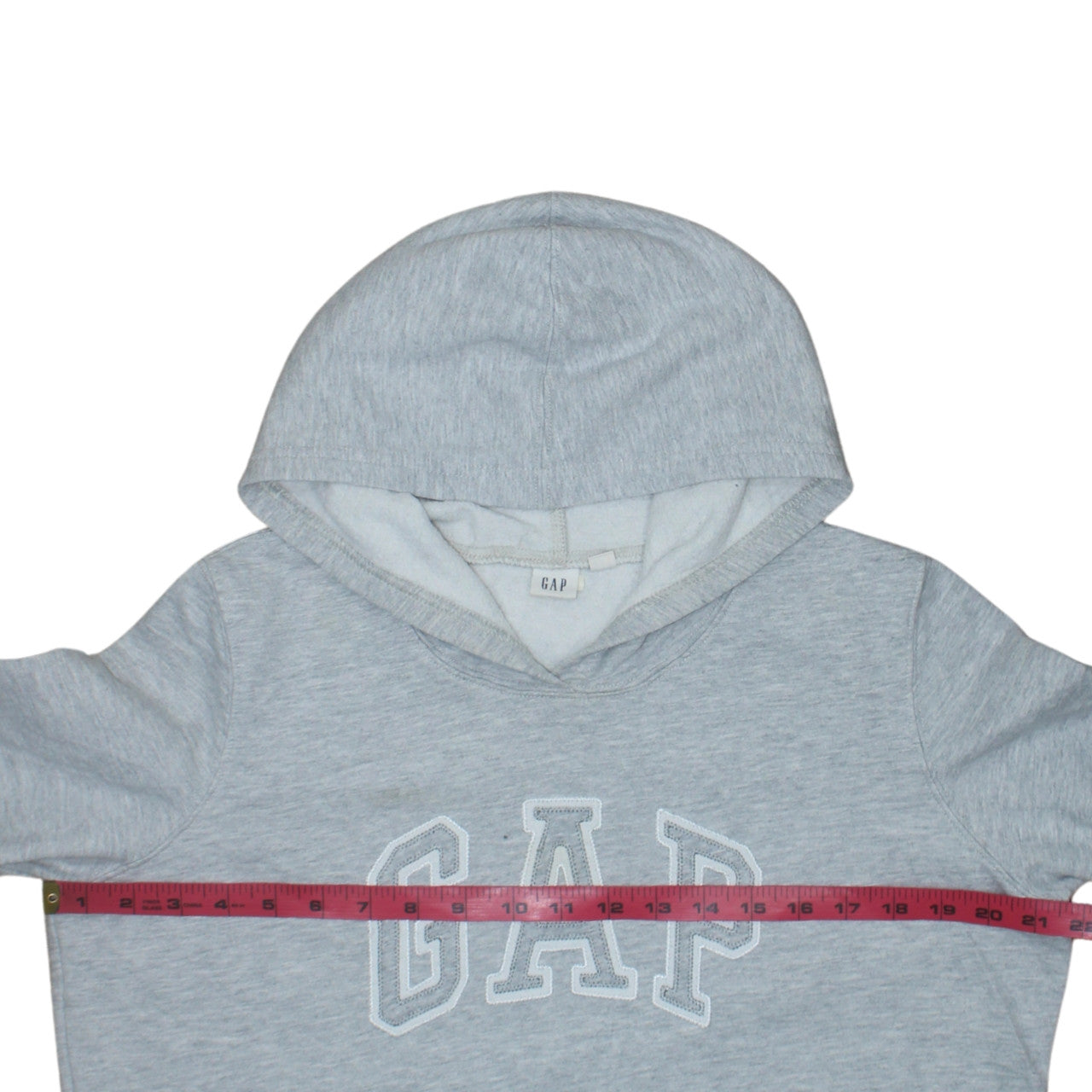 GAP Women Grey Pullover Hoodie L Logo Cotton Blend Casual