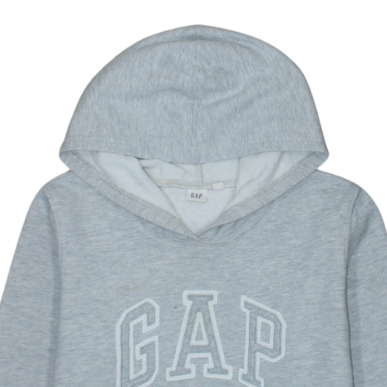 GAP Women Grey Pullover Hoodie L Logo Cotton Blend Casual