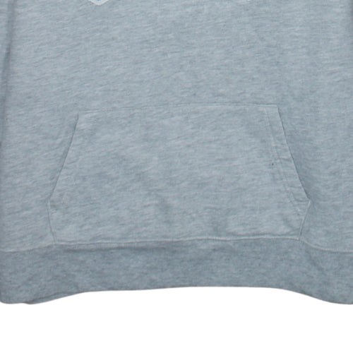 GAP Women Grey Pullover Hoodie L Logo Cotton Blend Casual