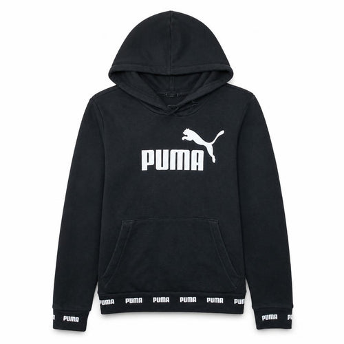 Puma Mens Black XS Pullover Hoodie Logo Fleece Sweatshirt