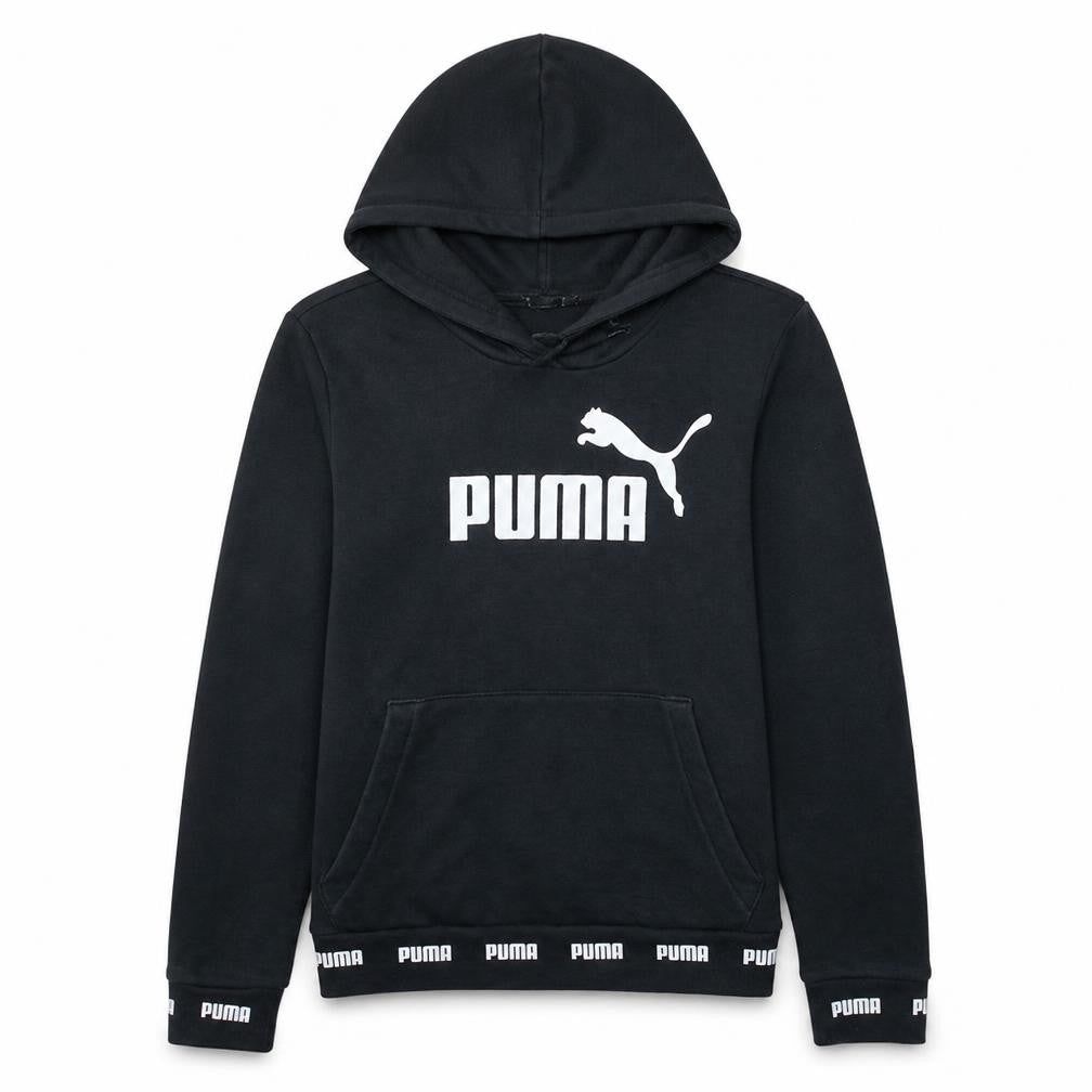 Puma Mens Black XS Pullover Hoodie Logo Fleece Sweatshirt