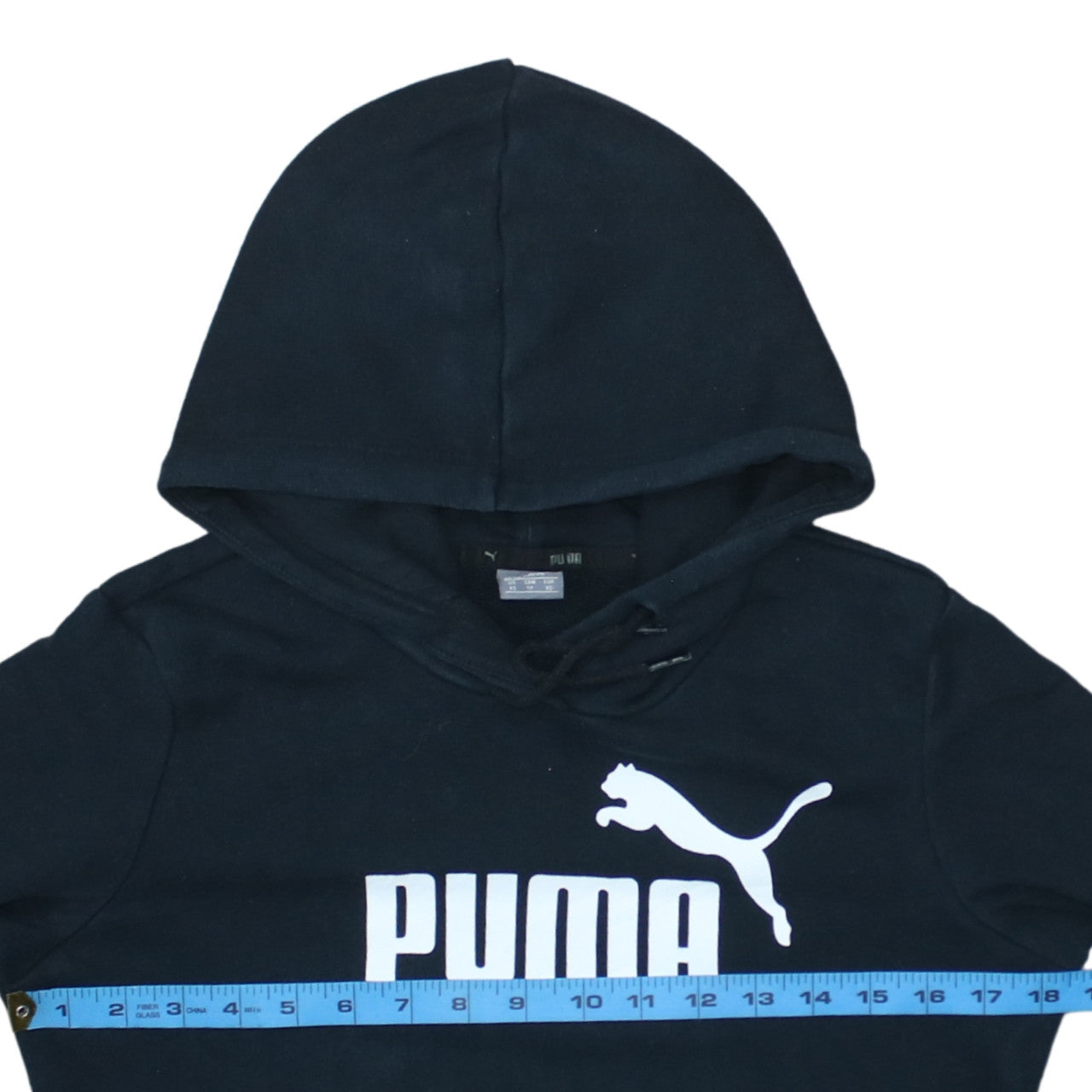 Puma Mens Black XS Pullover Hoodie Logo Fleece Sweatshirt