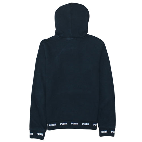Puma Mens Black XS Pullover Hoodie Logo Fleece Sweatshirt