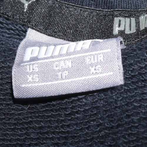 Puma Mens Black XS Pullover Hoodie Logo Fleece Sweatshirt