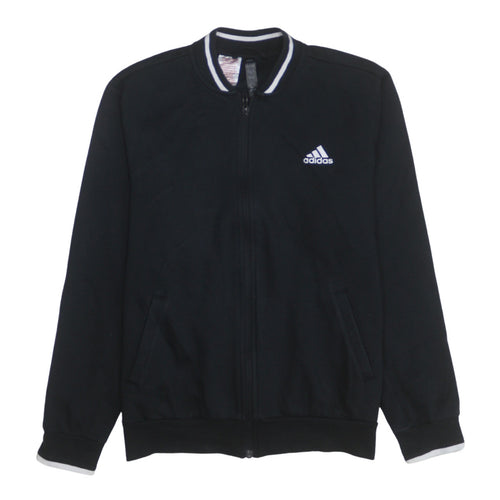 Adidas Boys Black Full Zip Logo Sweatshirt Size 13-14 Years