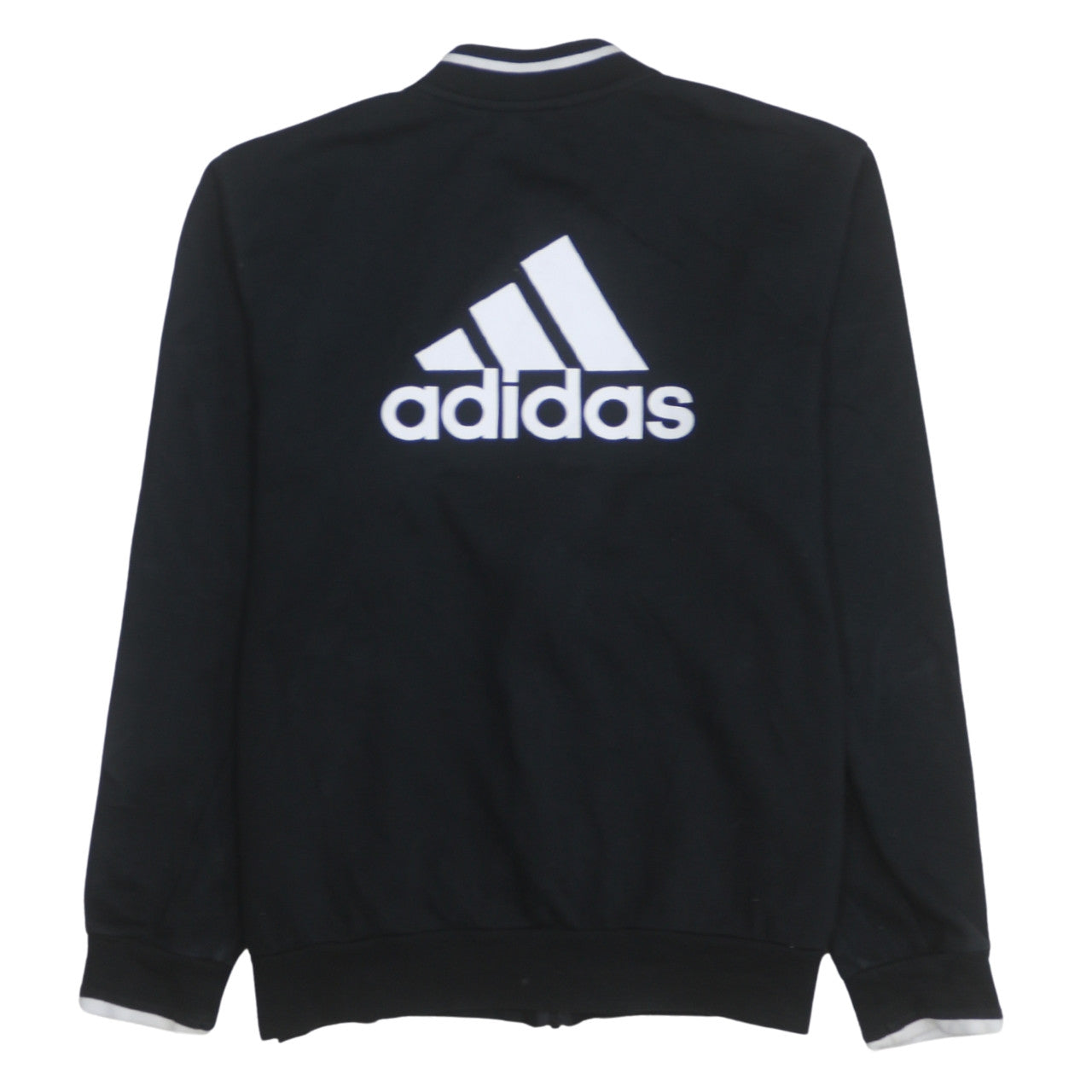 Adidas Boys Black Full Zip Logo Sweatshirt Size 13-14 Years