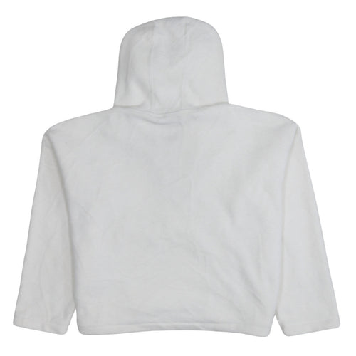 Champion Women's White Medium 1/2 Zip Hooded Fleece Sweatshirt